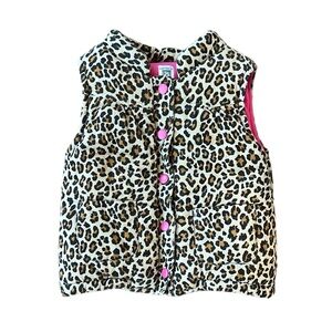 Leopard Print Vest with Pink Accents 3T